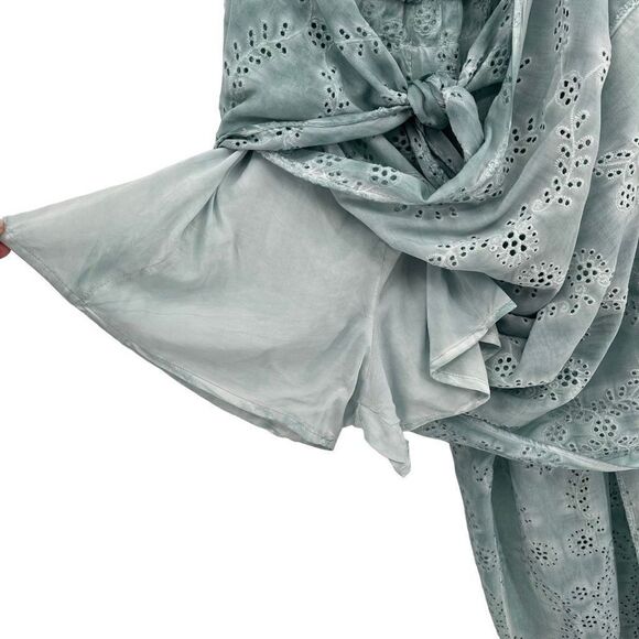 Young‎ Fabulous & Broke Ellis Strapless Eyelet Jumpsuit Surf Blue Women Medium - Picture 6 of 12